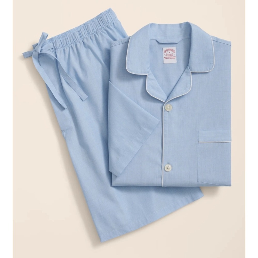 Brooks‎ Brothers Men's 2-Piece Pajama Shorts Set Blue Cotton Size Medium NWT